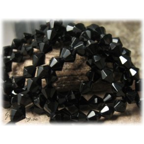 Jet svart facetterad bicone 30-pack ca 6 mm