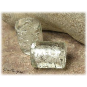 Clear avlng rund silverfoil prla ca 18x15 mm