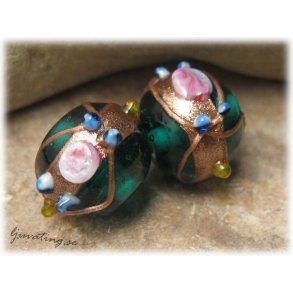 Wedding Cake Aqua grn rund prla ca 16x12 mm 