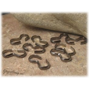 Klmma 8:or nyans hematit svart 10-pack ca 14x7 mm