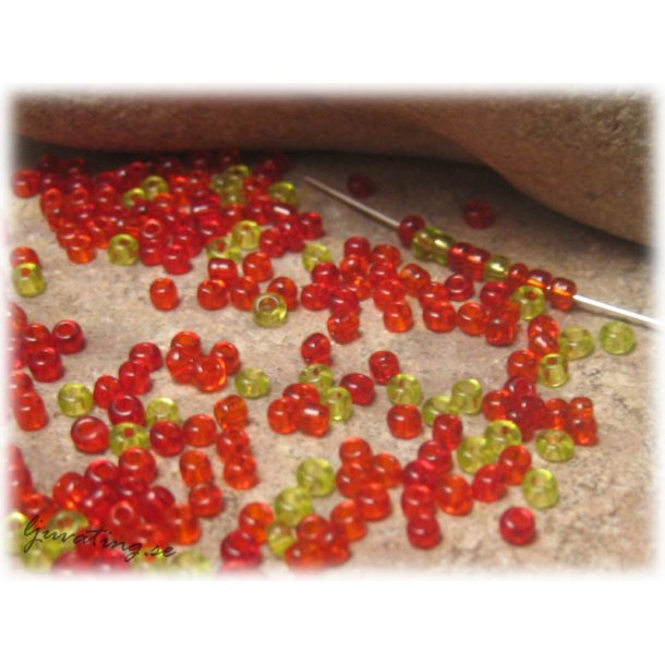 Mix seedbeads i glas basfrg rd ca 2 mm