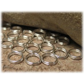 Splitring nyckelring 50-pack silverfrgade ca 7 mm