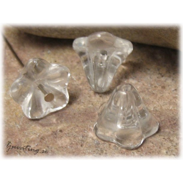 Clear crystal blomklocka/nglakjol 10-pack ca 12x10 mm