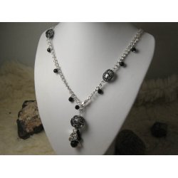 Kedja med silverfoil Lampwork / design Anna