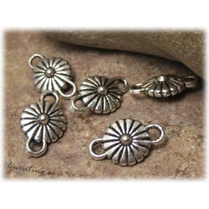 Connector blomma i metall 5-pack ca 16x10 mm