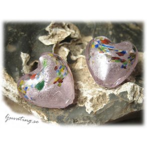 Rosa bulligt hjrta med multiflckar ca 20mm