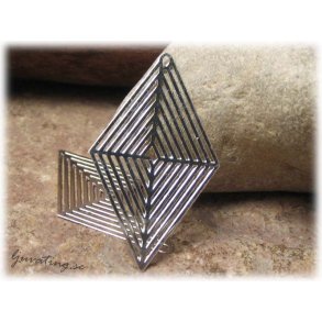 Rombformad silverplterad ca 37x22 mm
