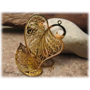 Stort hjrta p sne guldplterat ca 50x37 mm