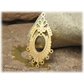 Oval med detaljer guldplterat ca 38x18 mm