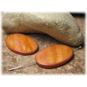 Stor brun oval  snckskal ca 30x20 mm