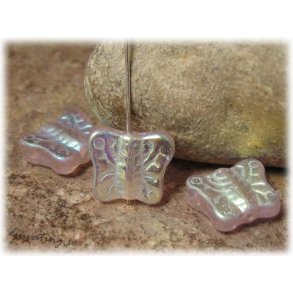 Silverglittriga rosa fjrilar 5-pack ca 15x11 mm