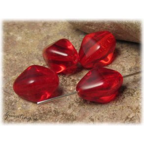 Stor rd bicone glasprla ca 15x10 mm