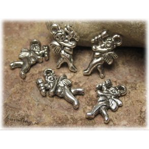 Berlock ngel kerub i antikt silverfrgad metall ca 17x12 mm