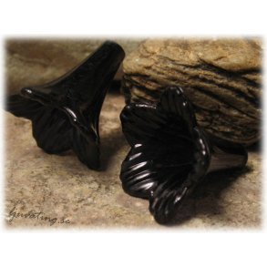 Svart stor trumpetblomma ca 23x22 mm