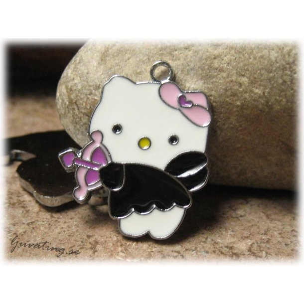 Hello Kitty svart med pil ca 23x19 mm