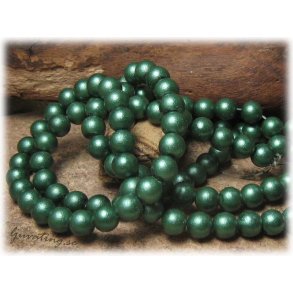 Prlor i glas rund matt grn lackad 20-pack ca 8mm