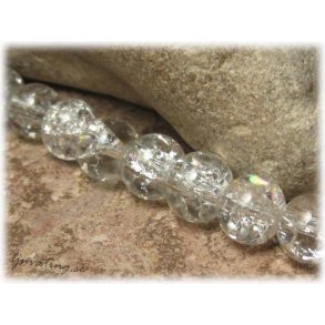 Krackelerad clear rund glasprla 20-pack ca 8 mm
