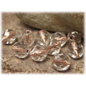 Crystal copperlined facetterad 10-pack ca 8 mm