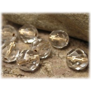 Crystal goldlined facetterad 10-pack ca 8 mm
