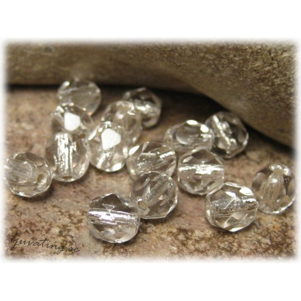 Crystal silverline facetterad 20-pack ca 6 mm