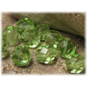 Peridot grn facetterad 10-pack ca 8 mm