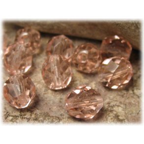 Rosaline firepolished facetterad 10-pack ca 8 mm