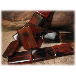 Ljus brun melerad agate rektangel ca 32x24 mm