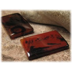 Ljus brun melerad agate rektangel ca 32x24 mm