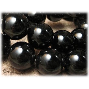 Rund stor svart agate ca 16 mm