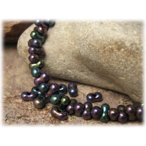 Iris lila farfalle prla ca 6x4 mm