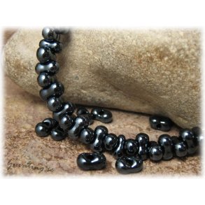 Hematitfrgad farfalle prla ca 6x4 mm