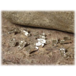 Riktigt sm silvriga avslut 100-Pack ca 5x3 mm