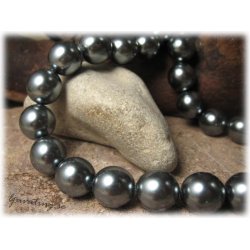 Vaxad mrk silvergr Jablonex glasprla ca 14 mm