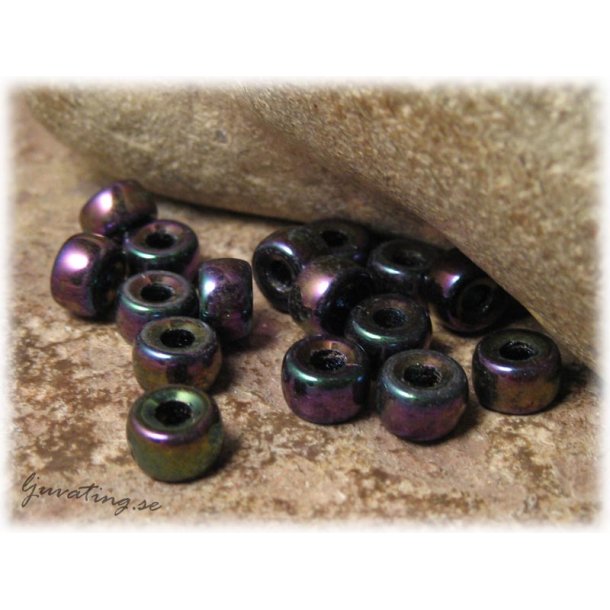 Pony beads lilaton med AB lyster 20-pack ca 6x4mm