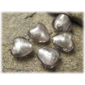 Silvergr ljus nyans hjrta ca 12 mm