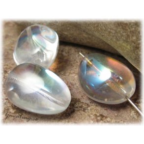 Clear crystal med AB lyster ca 17x14 mm