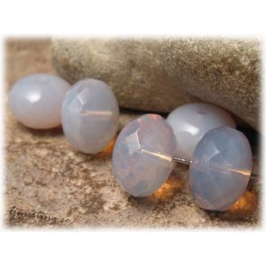 Lilaton firepolished facetterad rondell ca 14x9 mm