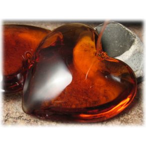 Stort topaz brun transparent glashjrta ca43x43 mm