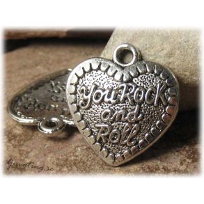 Hnge hjrta You Rock and Roll ca 28x30 mm
