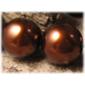 Rund vaxad brun Jablonex glasprla ca 16 mm