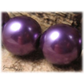 Rund vaxad lila Jablonex glasprla ca 16 mm