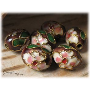 Cloisonne brun oval ca 11x9 mm