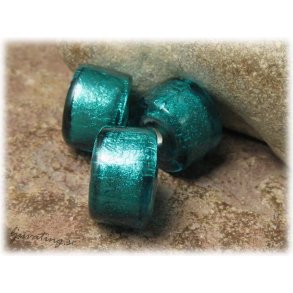 Hjul petrol silverfoil prla ca 17x11 mm