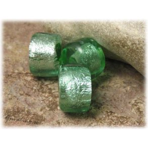 Hjul lime grn silverfoil prla ca 17x11 mm