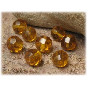 Facetterad prla rund topaz 10-pack ca 8 mm