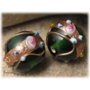 Wedding Cake Mossgrn rund prla ca 16x14 mm 