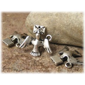 Storpack berlock brevduva tibetsilver 20-pack ca 19x17 mm