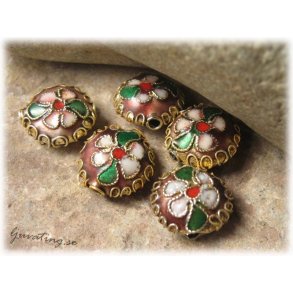 Cloisonne brun puff ca 11 mm