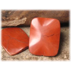 Rdbrun rektangel jaspis sten ca 50x40 mm