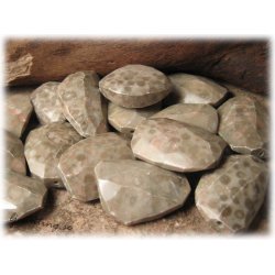 Jaspis flckig facetterad sten ca 33x25 mm
